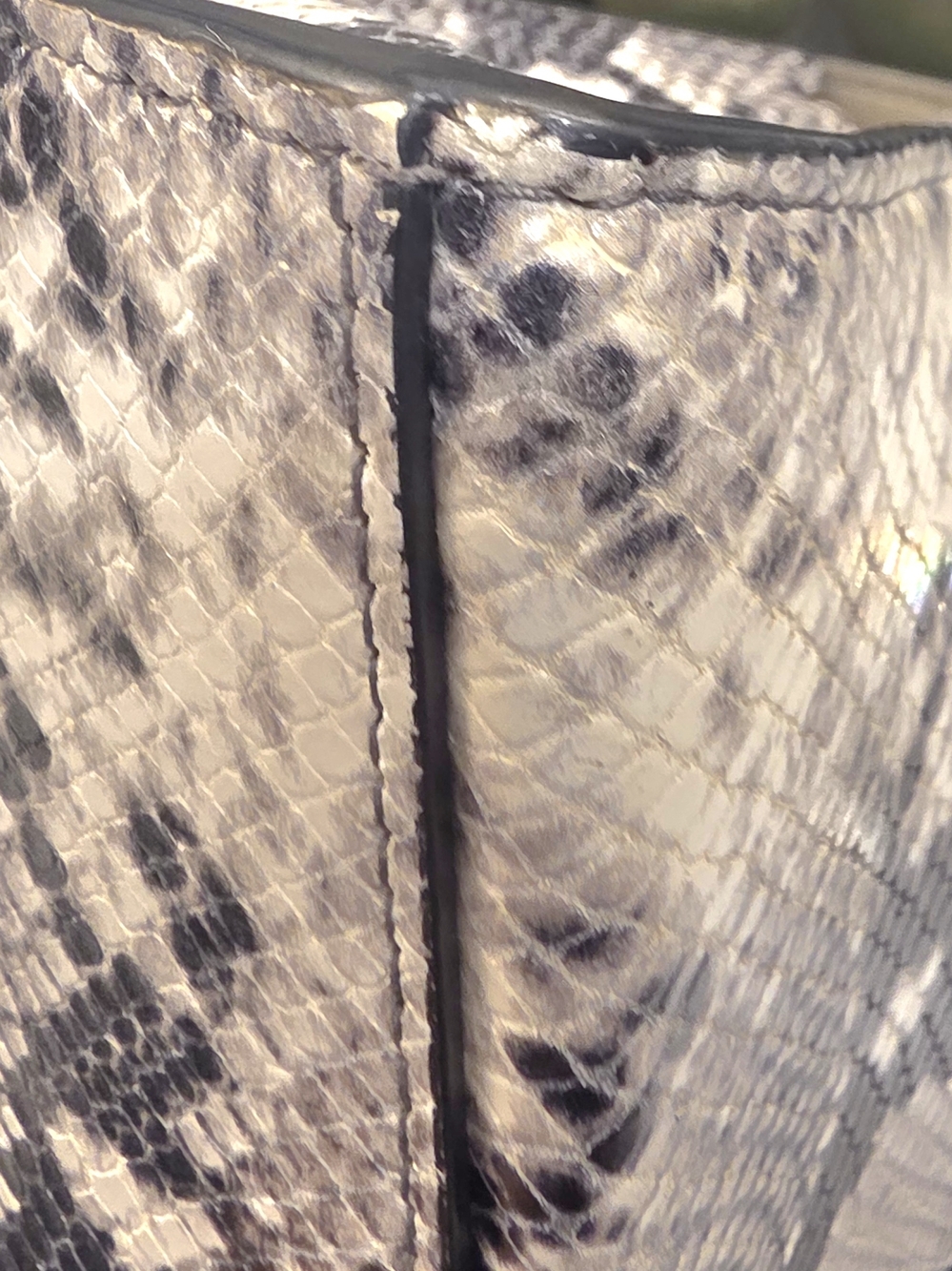 Balenciaga Black and Gray Python-Print Top Handle Satchel - Picture 10 of 17